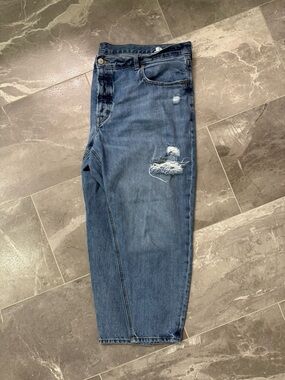 Old Navy Women's Cropped Distressed Blue Jeans